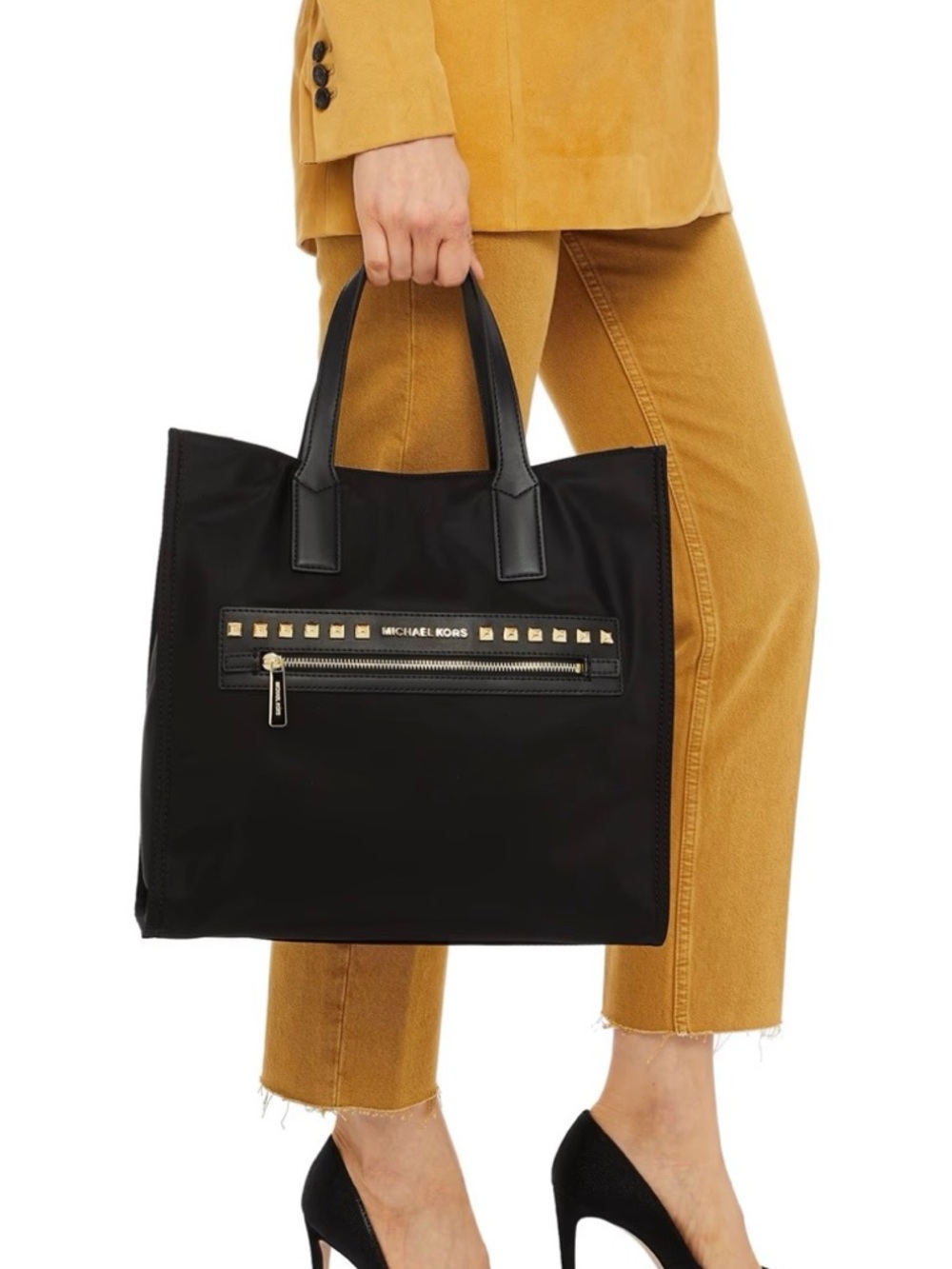 Michael Kors Black Nylon Studded Tote ๐ - Picture 2 of 15